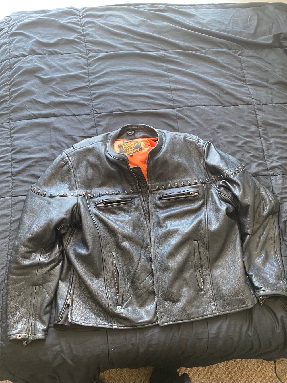 Milwaukee Leather MLM1504 Men's Black ‘The Skelly Racer’ leather jacket